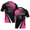 Maxcorners Custom Black Pink-White Lines And Dots Sublimation Volleyball Uniform Jersey LM2605