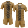 Maxcorners Custom Old Gold Black Arrow Shape Sublimation Volleyball Uniform Jersey LM2605