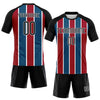 Maxcorners Custom Black Red-Royal Lines Sublimation Volleyball Uniform Jersey LM2605