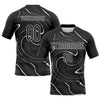 Maxcorners Custom Black White Liquid Fluid Sublimation Volleyball Uniform Jersey LM2605