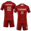 Maxcorners Custom Red White Geometric Shape Pro Sublimation Volleyball Uniform Jersey LM2605