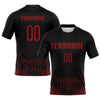 Maxcorners Custom Black Red Zigzag Sublimation Volleyball Uniform Jersey LM2605
