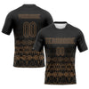 Maxcorners Custom Black Old Gold Geometric Shape Sublimation Volleyball Uniform Jersey LM2605