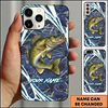 Maxcorners Dynamic Water Ripple Design Custom Name Fishing Phone Case