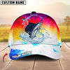 Maxcorners Fishing Vibrant Sunset Personalized Cap (13 Breeds)