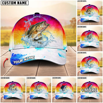 Maxcorners Fishing Vibrant Sunset Personalized Cap (13 Breeds)