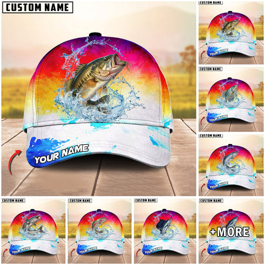 Maxcorners Fishing Vibrant Sunset Personalized Cap (13 Breeds)