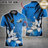 Maxcorners Custom Bowling Uniforms Bowling Shirts For Men, Bowling Team Bowling League Shirts | Blue