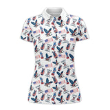 Maxcorners Golf Of America Pattern Golf Polos, USA Golf Shirt For Men, Crazy Golf Shirt For Golfers