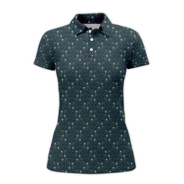 Maxcorners Funny Pattern Golf Shirt, Dog Golf Shirt, Dorberman Golf Shirt For Men, Crazy Golf Shirt For Golfer