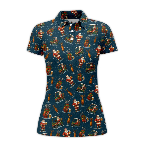 Maxcorners Pattern Golf Shirt, Christmas Golf Shirt, Funny Golf And Beer Shirt, Golf Gift For Men