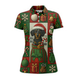 Maxcorners Funny Golf Shirt For Men, Dachshund Golf Shirt For Golfer, Christmas Golf Shirt For Dog Lovers