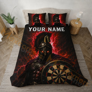 Maxcorners Darts Black Red Lightning Spartan Warrior Bedding Set 3D All Over Printed