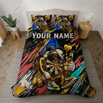 Maxcorners Darts Colorful Beer Dartboard Character Bedding Set 3D All Over Printed