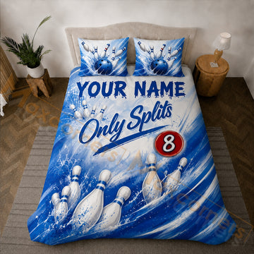 Maxcorners Bowling Blue Splash Only Splits Bedding Set 3D All Over Printed