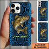 Maxcorners Fishing Phone Case Reptile Scale Texture Custom Name Phone Case