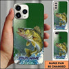 Maxcorners Fishing Phone Case Gradient Mesh Background Custom Name Phone Case