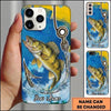 Maxcorners Fishing Phone Case Coastal Brushstroke Design Custom Name Phone Case