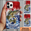Maxcorners Fishing Phone Case Patriotic Flag Water Splash Custom Name Phone Case