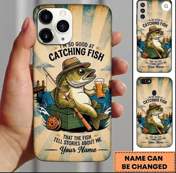 Maxcorners Fishing Phone Case Beer And Fishing Theme Custom Name Phone Case