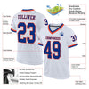 Maxcorners Custom White Royal-Orange Mesh Authentic Throwback Football Jersey LM2605
