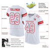 Maxcorners Custom White White-Red Mesh Authentic Football Jersey LM2605