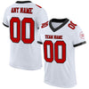 Maxcorners Custom White Red-Black Mesh Authentic Classic Football Jersey LM2605
