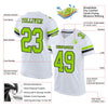 Maxcorners Custom White Neon Green-Black Mesh Authentic Football Jersey LM2605