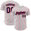 Maxcorners Custom White (Navy Red Pinstripe) Navy-Red Authentic Baseball Jersey LM2605