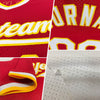 Maxcorners Custom White Navy-Gold Authentic Throwback Baseball Jersey LM2605