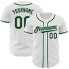 Maxcorners Custom White Green-Gray Authentic Baseball Jersey LM2605
