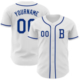 Maxcorners Custom White Royal Authentic Baseball Jersey
 LM0609