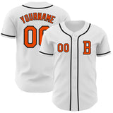 Maxcorners Custom White Orange-Black Authentic Baseball Jersey
 LM0609