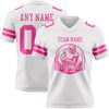 Maxcorners Custom White Pink Authentic Football Jersey LM2605