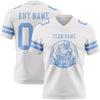 Maxcorners Custom White Light Blue Authentic Football Jersey LM2605