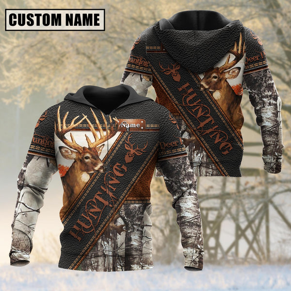 Maxcorners Custom Name Deer Hunting Leather 3D All Over Printed Clothes