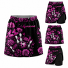 Maxcorners Bowling Purple Butterfly Rose Skull Personalized 3D Skort, Skirts With Shorts