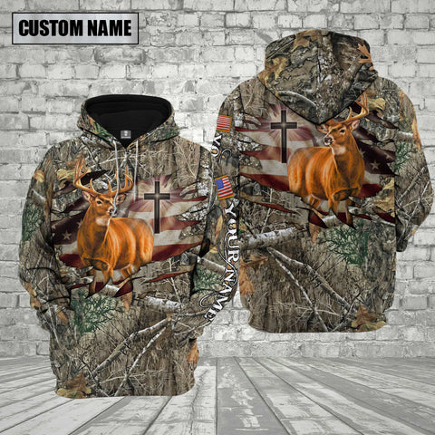 Maxcorners Custom Name Deer Hunting Shirt 3D All Over Printed Clothes