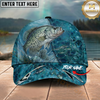 Maxcorners Fishing Ocean Blue Underwater Texture Personalized 3D Cap (12 Fish Species)
