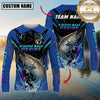 Maxcorners Saltwater Fish Fishing Neon Sport Jersey Style Personalized Name, Team Name Long Sleeve Shirt (6 Breeds)