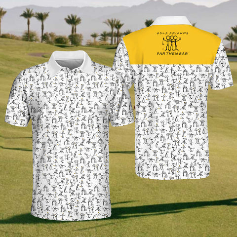 Maxcorners F.R.I.E.N.D.S And Golf Mens Golf Polo Shirt, Mens Goft Shirt, Gift For Golf Lovers