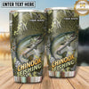 Maxcorners Fishing Tumbler Olive Camouflage Shard Design Personalized Name Tumbler (13 Species)