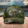 Maxcorners Fishing Green Scale Lightning Pattern Personalized 3D Cap (12 Fish Species)
