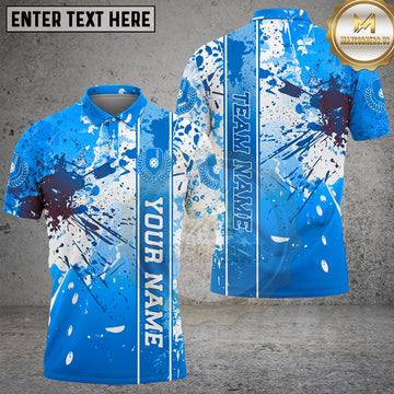 Maxcorners Pickleball Polo Paint Splatter Team Style Multiple Options Personalized Name, Team Name 3D Shirt