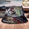 Maxcorners Fishing American Flag Lightning Metal Scale Personalized 3D Bucket Hat (13 Fish Species)