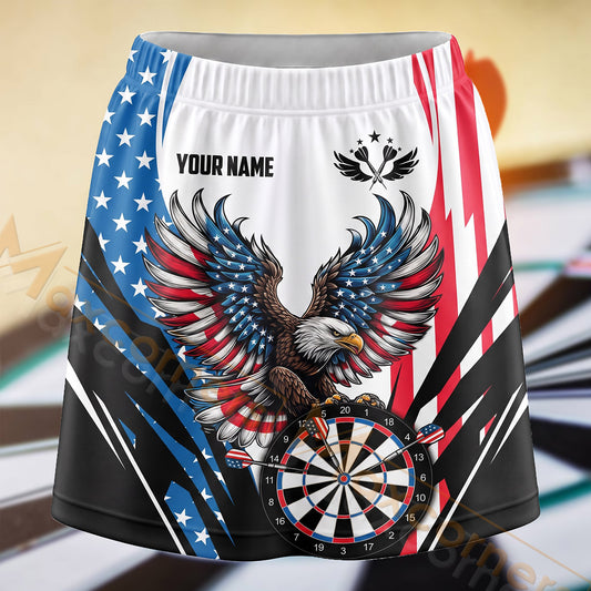 Maxcorners Darts Patriotic Eagle Dartboard Personalized 3D Skort, Skirts With Shorts