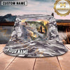 Maxcorners Fishing Blue Camo Fishing Illustration with Dynamic Splash Personalized Name 3D Bucket Hat (13 Fish Species)