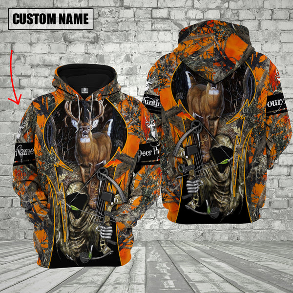 Maxcorners Custom Name Deer Hunting Shirt 3D All Over Printed Clothes