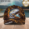 Maxcorners Fishing Lava Fire Rock Water Splash Personalized Name 3D Cap (12 Fish Species)