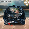 Maxcorners Fishing Dark Ocean Splash Personalized 3D Cap (12 Fish Species)